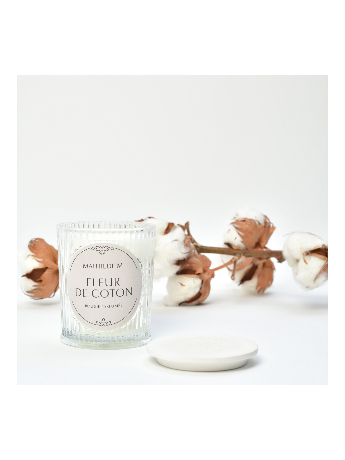 pack bougie parfumé fleur + parfum de linge fleur de coton