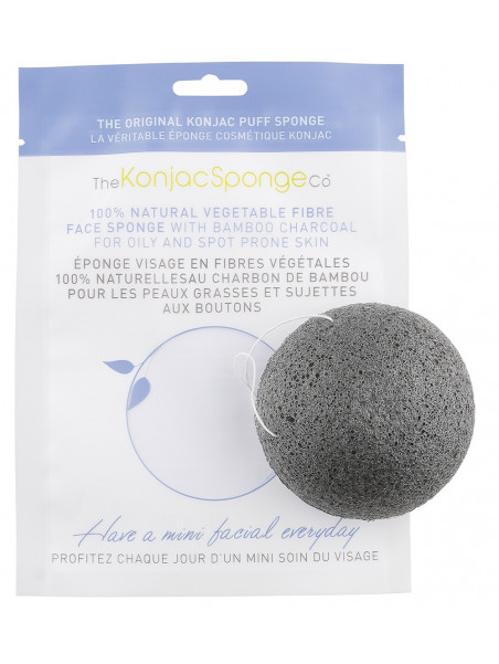 Éponge Konjac au charbon de bambou - peaux grasse - Konjac Sponge Co.