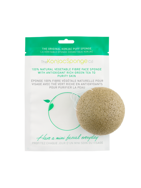Facial puff sponge 100% pur Konjac with green tea - Konjac Sponge Co.